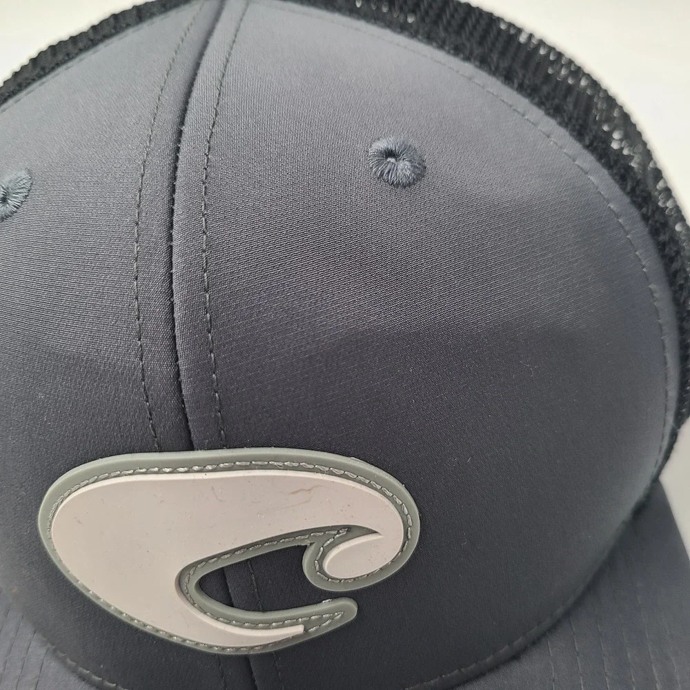 Costa Hat Snapback Trucker Mesh Gray Black Fishing‎ Outdoors Logo Del Mar Men